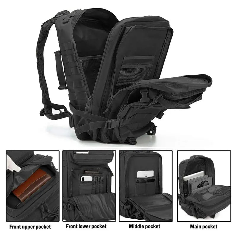 Tactical Travel Backpack 45L Waterproof Large Capacity Pack