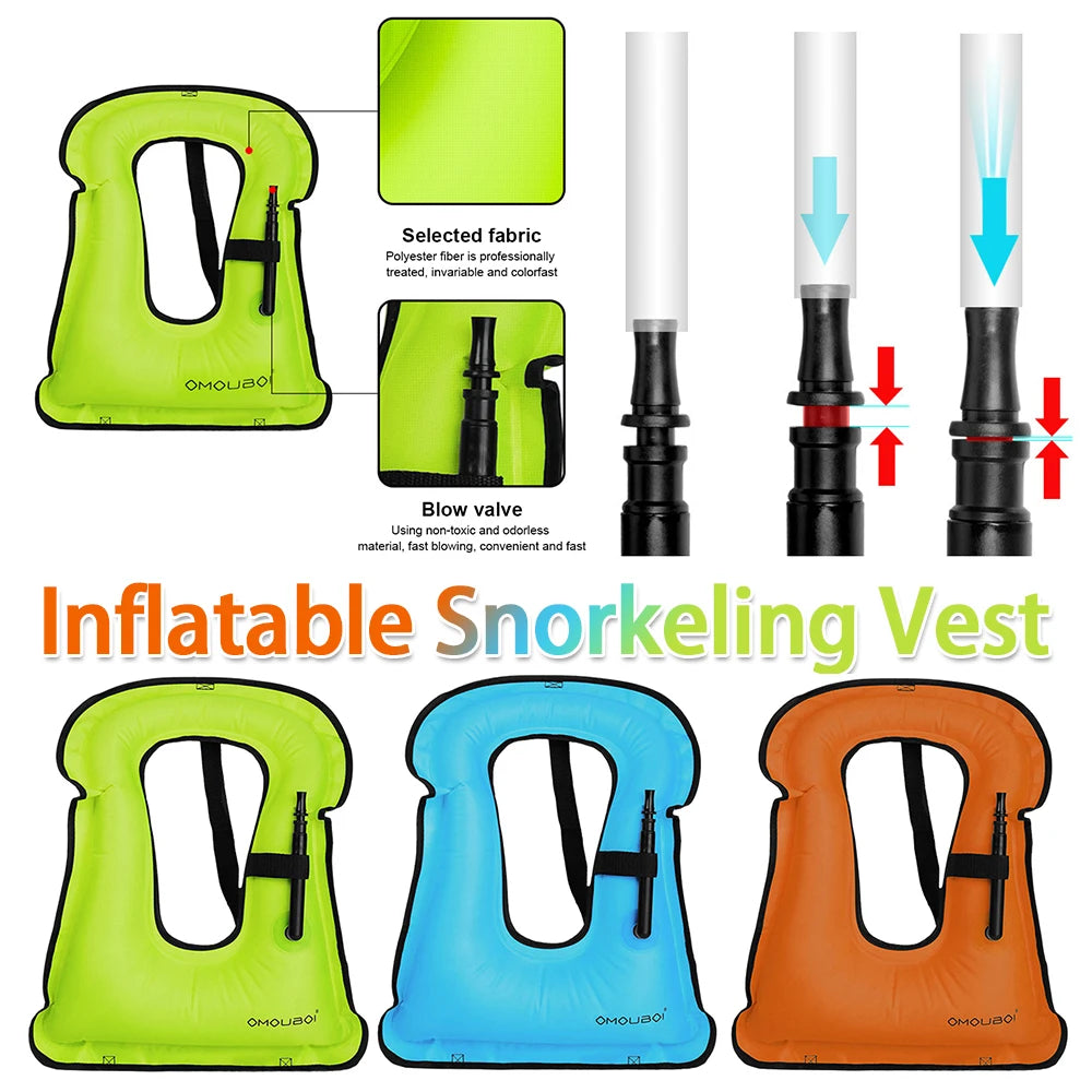 Adjustable Inflatable Snorkeling Vest for Safe Water Fun