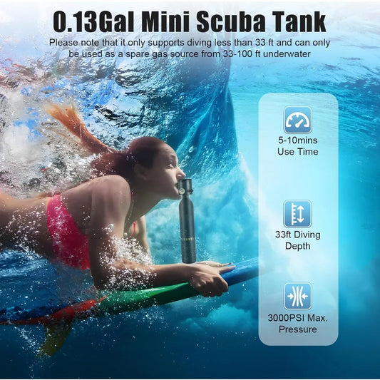 Mini Diving Oxygen Tank for 20 Minutes of Underwater Freedom