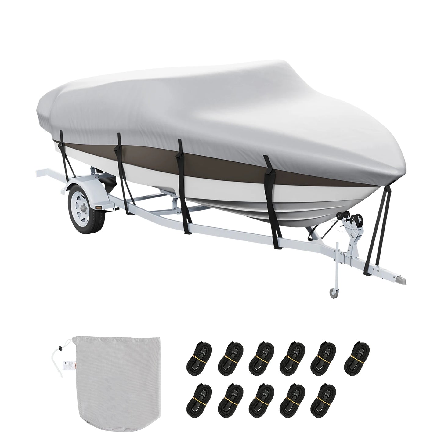 Waterproof Boat Cover 600D Oxford Fabric with Secure Buckle Strap