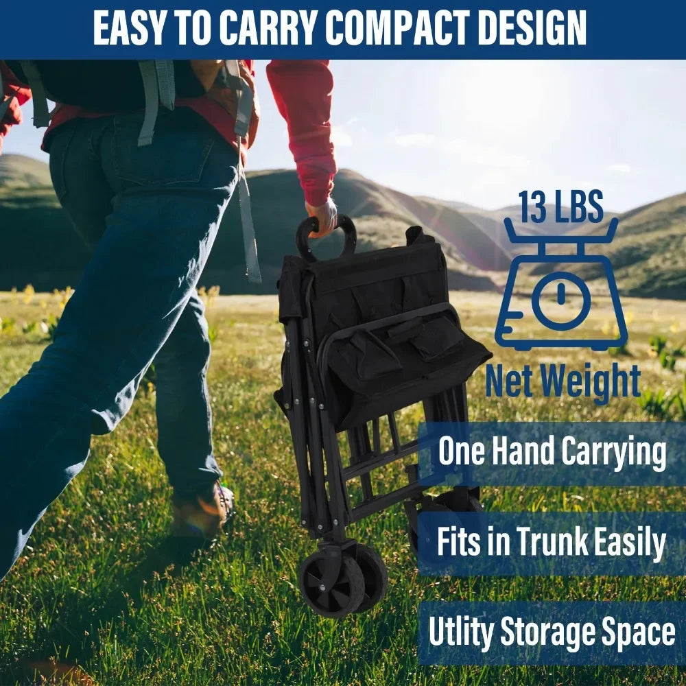 Portable Outdoor Camping Handcart with One-Hand Operation