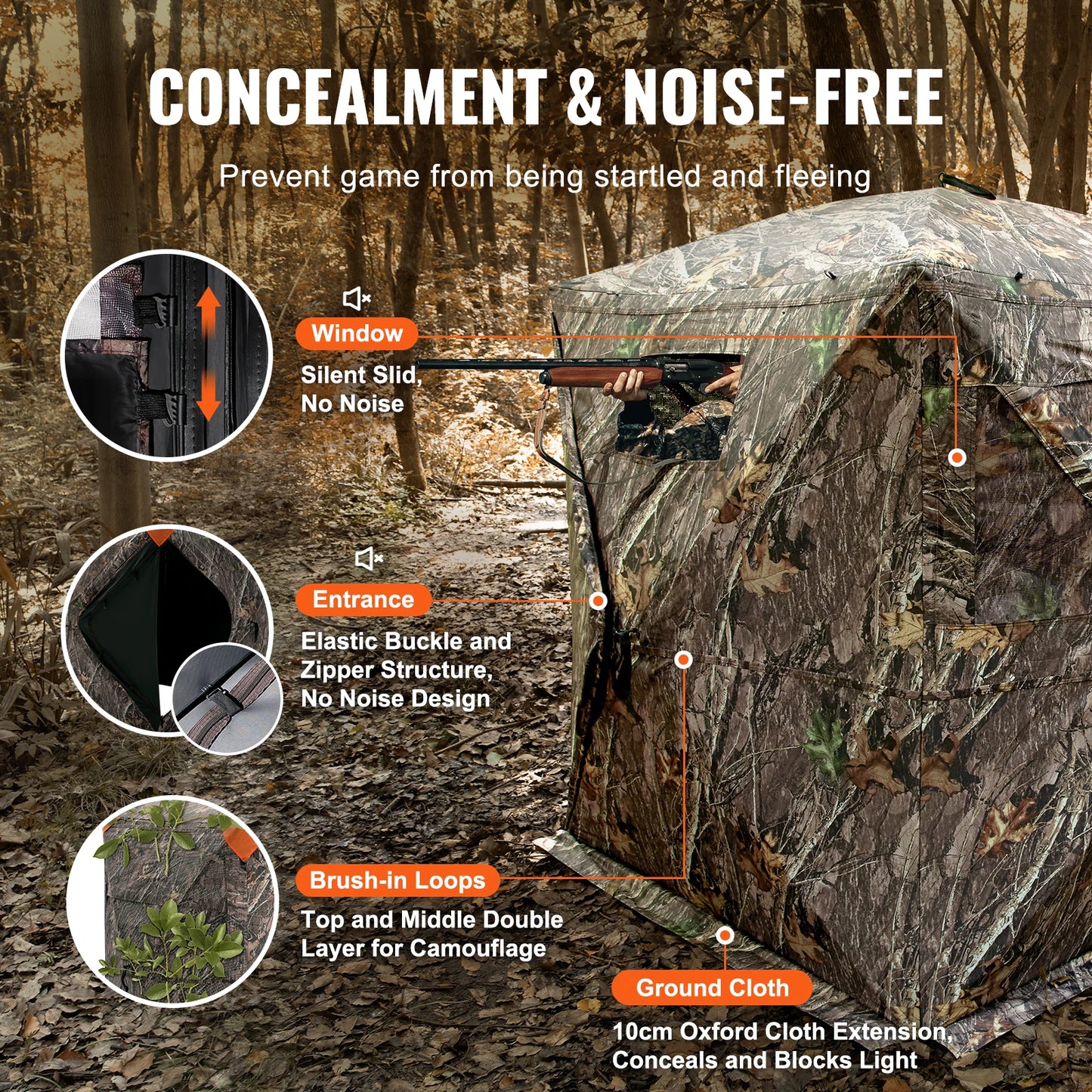 VEVOR 270 Degree See Through Ground Hunting Blind Pop Up
