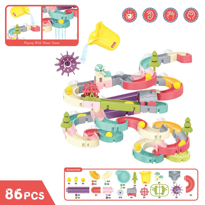 DIY Assembled Baby Bath Toys Water Slide Track for Fun Learning