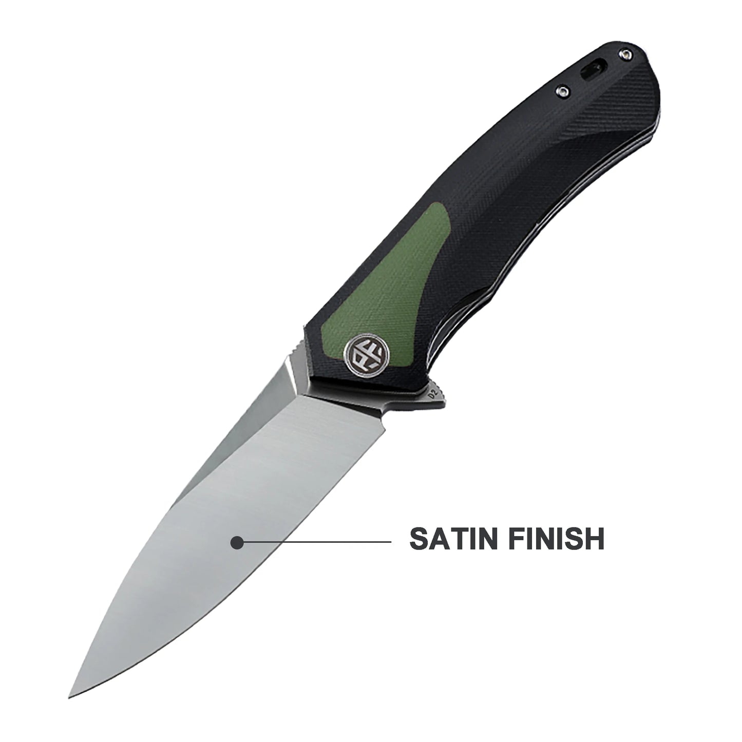 Petrified Fish Folding Knife with D2 Steel Blade and Carbon Fiber Handle
