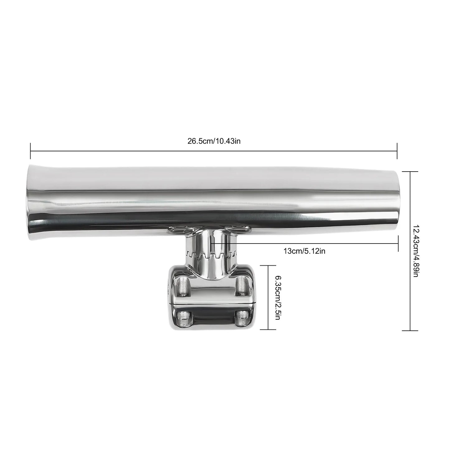 Stainless Steel Fishing Rod Holder 360° Rotating, Dual Mount for 7/8" & 1" Rails 2Pcs Fishing Rod Holders