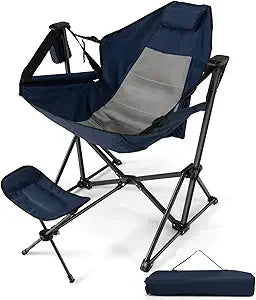 2-Pack Outdoor Hammock Chairs with Footrest and Pillow