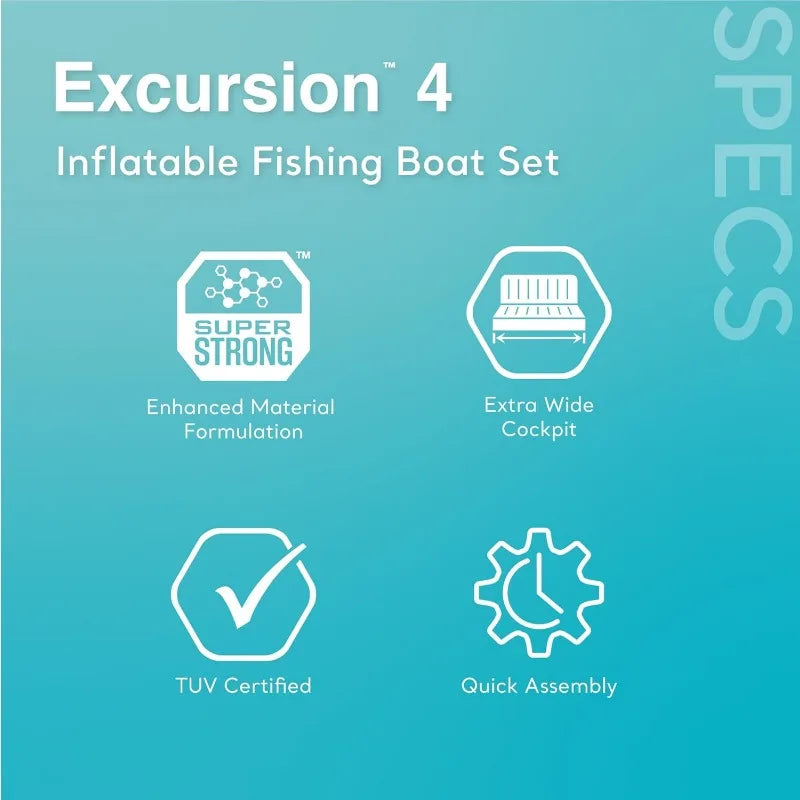 Intex Excursion Inflatable Boat Deluxe Oars And Pump