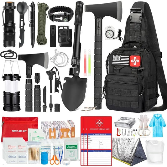 262 Piece Survival Gear Emergency Kit with First Aid and Axe