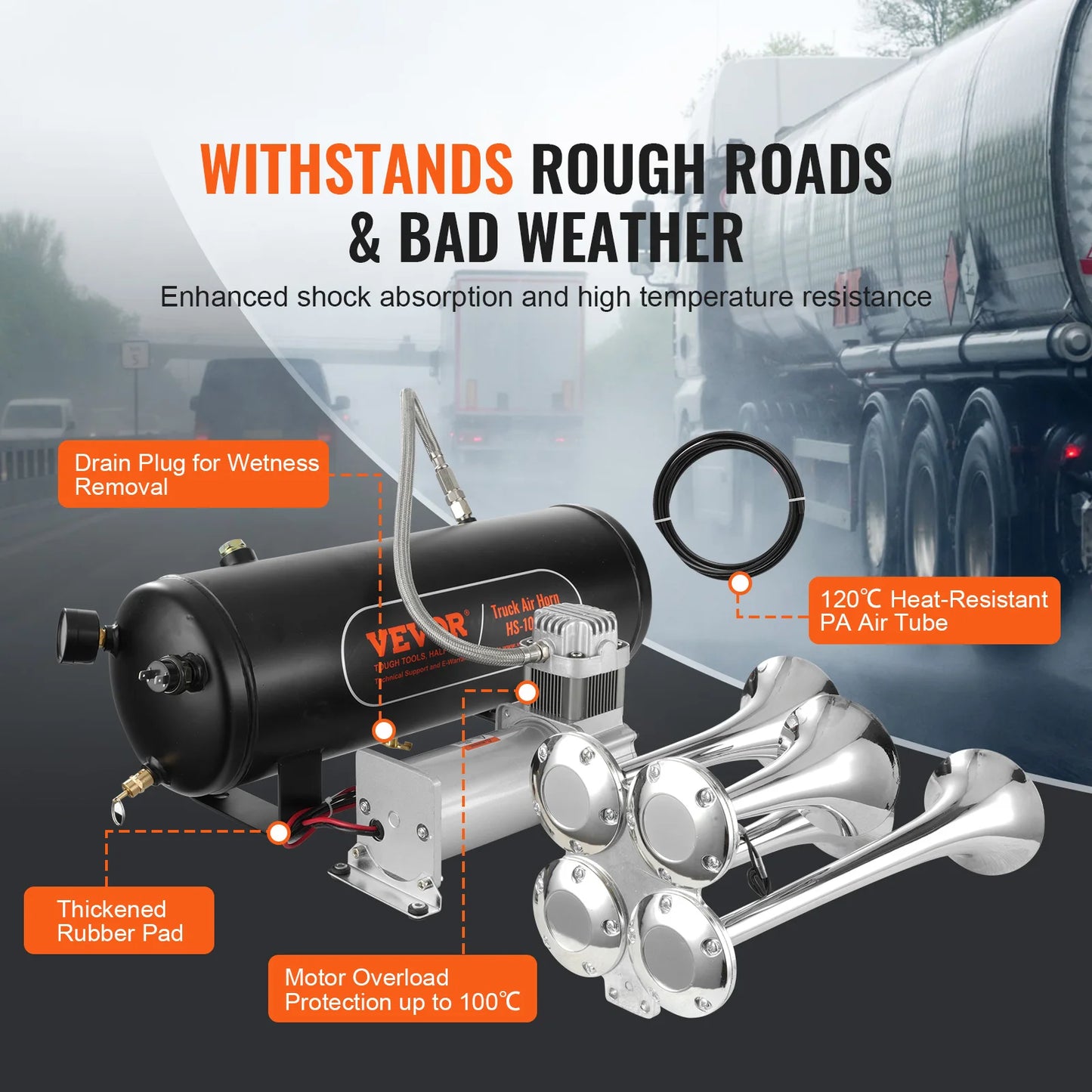 Powerful 150dB Train Horn Kit for Car and Truck