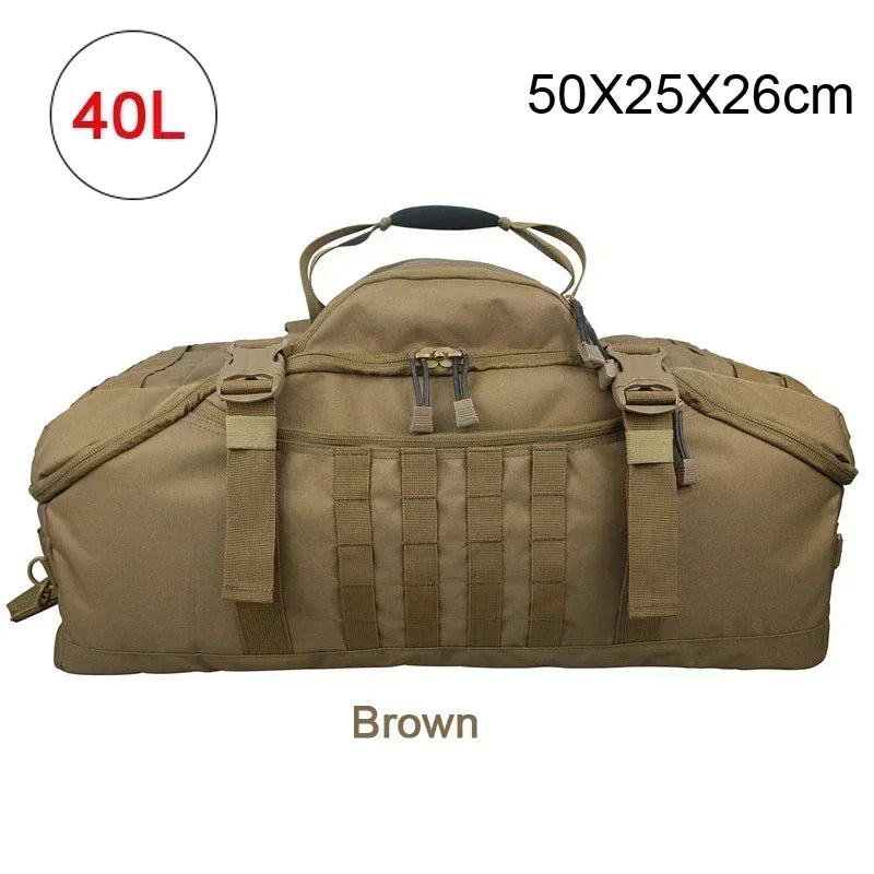 LQARMY Tactical Duffle Bag 80L For Camping Hiking Gear