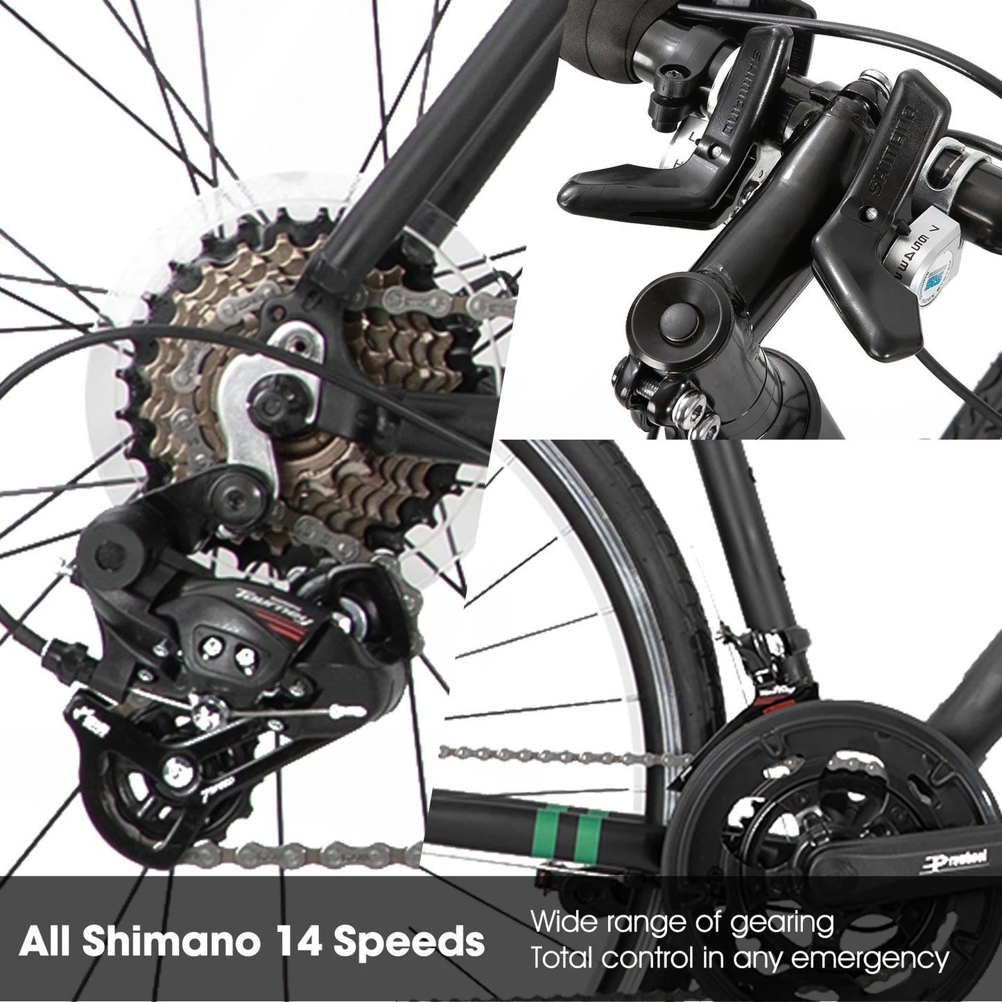 Aluminum Road Bike Shimano 14 Speed With Lightweight Frame