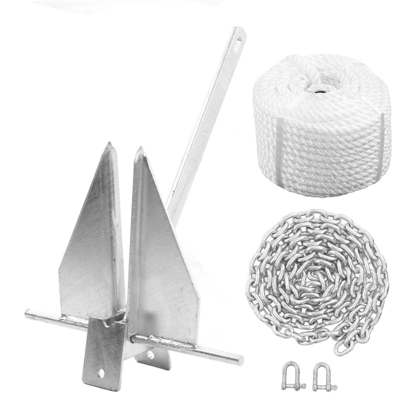 Heavy Duty Carbon Steel Boat Anchor Kit for Fresh Water