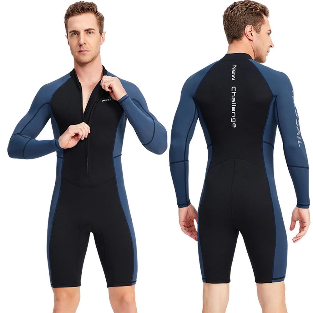 Neoprene Diving Suit for Men with Zipper and Anti-Scratch Protection